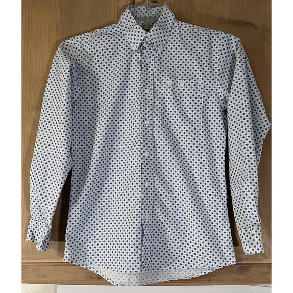 Wrangler LS Button Up Youth‎ XL Rodeo Shirt Blue - Picture 1 of 7